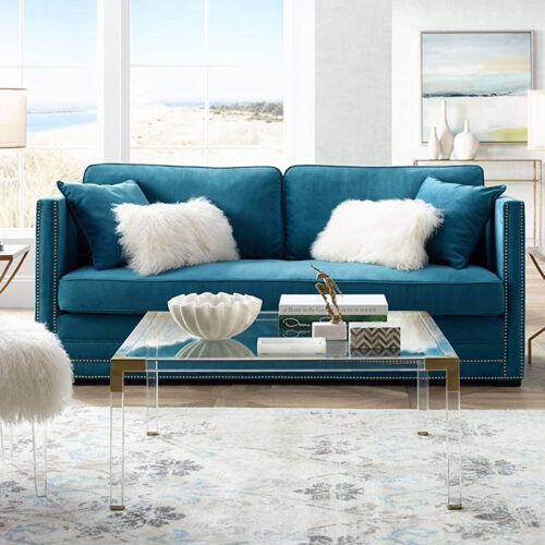 40" Square Clear Acrylic Modern Coffee Table