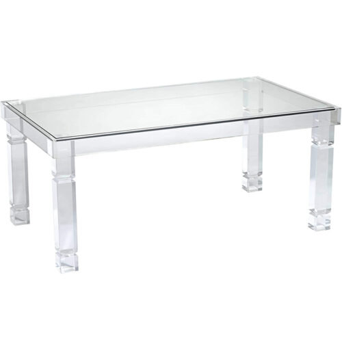 42" Wide Clear Acrylic Rectangular Coffee Table