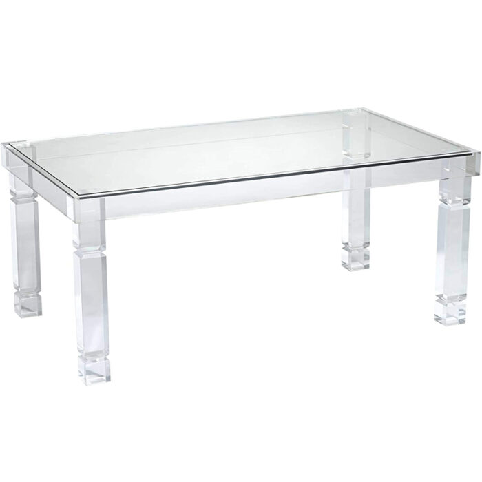 42" Wide Clear Acrylic Rectangular Coffee Table